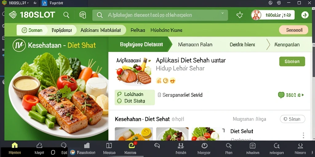 Antarmuka aplikasi 180SLOT yang memudahkan pengguna dalam diet sehat.