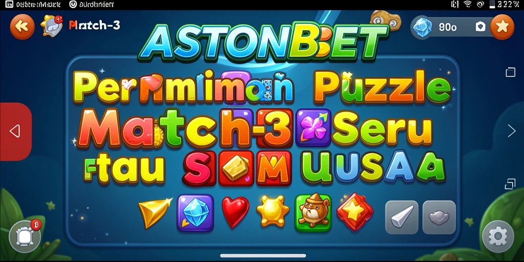 Tampilan antarmuka <strong>ASTONBET</strong> yang menarik dengan fitur Puzzle Match-3.