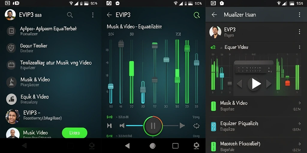 Tampilan antarmuka aplikasi Equalizer EVIP3 yang menarik dan mudah digunakan.