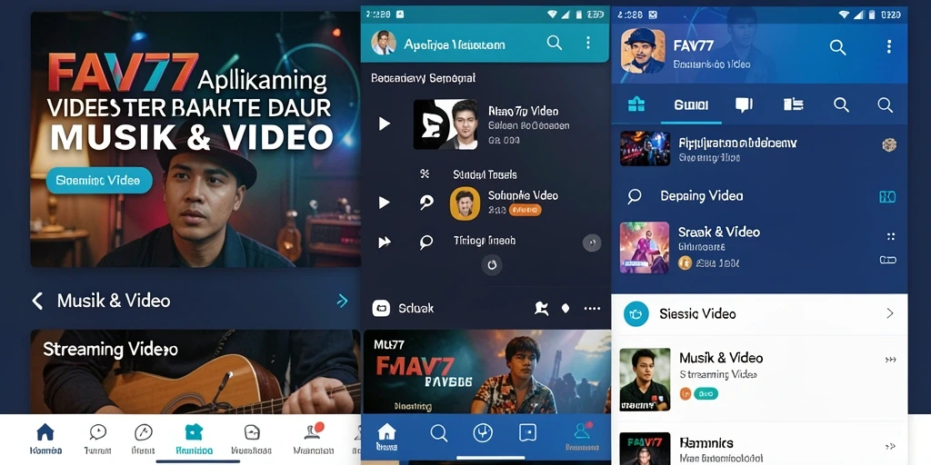 Tampilan antarmuka FAV77 yang informatif untuk Streaming Video.