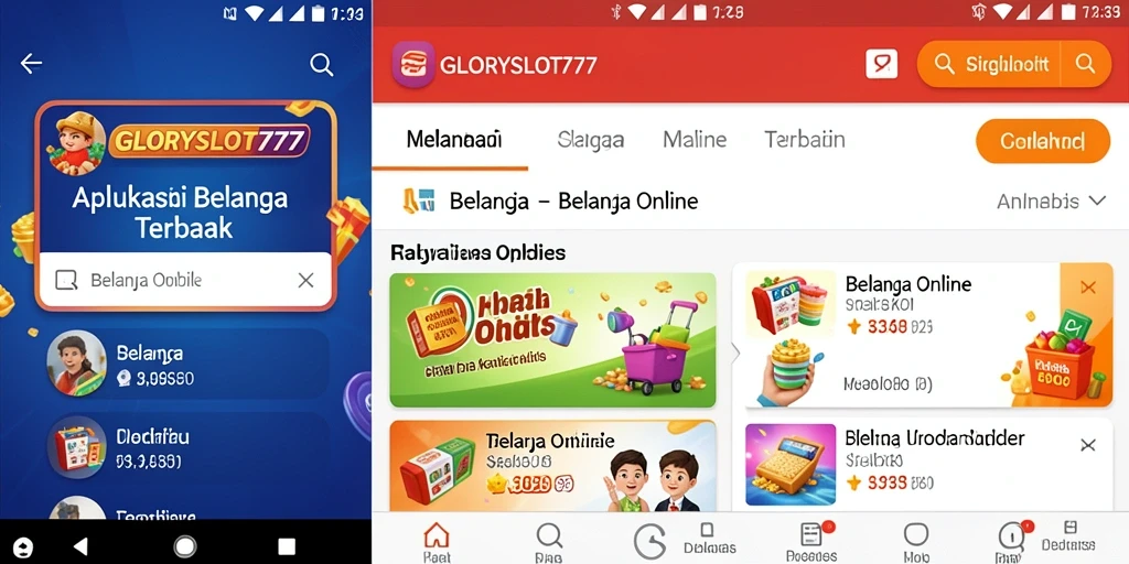 Tampilan antarmuka aplikasi GLORYSLOT777 yang modern dan user-friendly.
