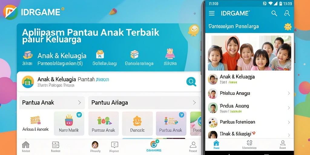 Tampilan antarmuka IDRGAME yang intuitif untuk Pantau Anak.
