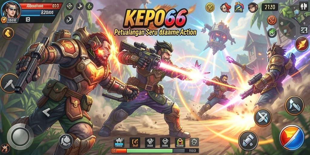 Tampilan antarmuka KEPO66 yang menampilkan aksi mendebarkan.