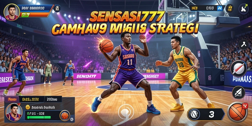 Screenshot SENSASI777 menampilkan aksi dramatis dalam permainan Basket.