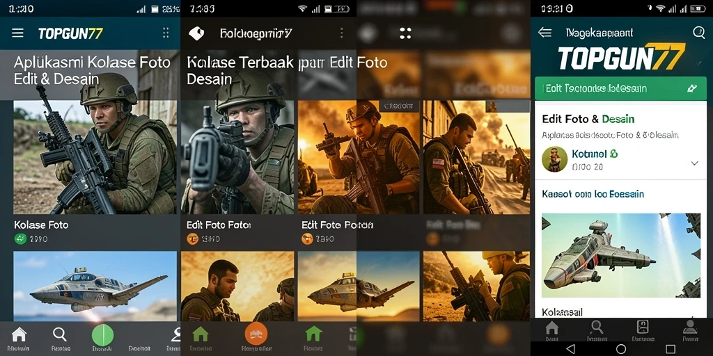 Tampilan antarmuka utama aplikasi TOPGUN77 yang menawan dan fungsional.